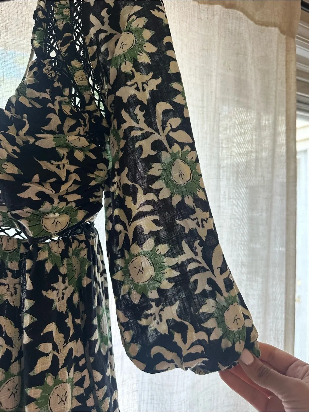 Black & Green Floral Mini Dress - Women